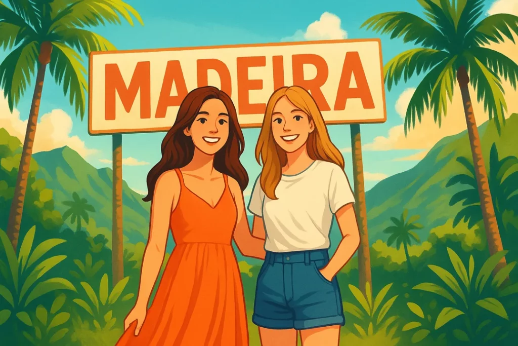 Illustration de moi et ma meilleure amie à Madère