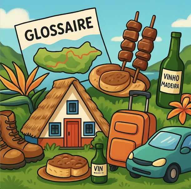 Illustration d'un glossaire spécial sur Madère (crédit : Chatgpt)